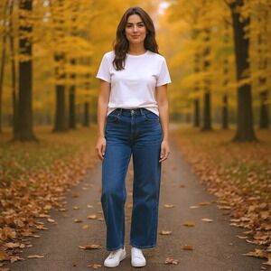 J.Crew Jeans Women's Size 33 '96 Low Rise Denim Trouser‎ Wide Leg NWOT NEW